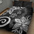 Polynesia Quilt Bed Set Black Tribal Turtle Floral Pattern