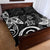 Polynesia Quilt Bed Set Black Tribal Turtle Floral Pattern