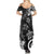 Polynesia Summer Maxi Dress Black Tribal Turtle Floral Pattern