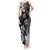 Polynesia Tank Maxi Dress Black Tribal Turtle Floral Pattern