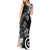 Polynesia Tank Maxi Dress Black Tribal Turtle Floral Pattern