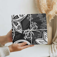 Polynesia Wrapping Paper Black Tribal Turtle Floral Pattern - Polynesian Pride