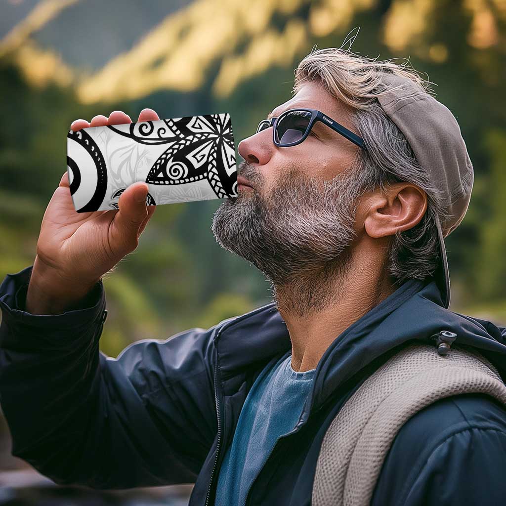 Polynesia 4 in 1 Can Cooler Tumbler White Tribal Turtle Floral Pattern