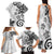 Polynesia Family Matching Tank Maxi Dress and Hawaiian Shirt White Tribal Turtle Floral Pattern