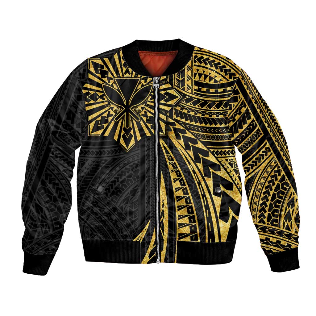 Hawaii And Philippines Bomber Jacket Kanaka Maoli With Tribal Sun Together Gold