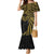 Hawaii And Philippines Family Matching Mermaid Dress and Hawaiian Shirt Kanaka Maoli With Tribal Sun Together Gold