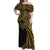 Hawaii And Philippines Off Shoulder Maxi Dress Kanaka Maoli With Tribal Sun Together Gold