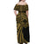 Hawaii And Philippines Off Shoulder Maxi Dress Kanaka Maoli With Tribal Sun Together Gold