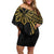 Hawaii And Philippines Off Shoulder Short Dress Kanaka Maoli With Tribal Sun Together Gold