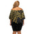 Hawaii And Philippines Off Shoulder Short Dress Kanaka Maoli With Tribal Sun Together Gold