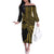 Hawaii And Philippines Off The Shoulder Long Sleeve Dress Kanaka Maoli With Tribal Sun Together Gold