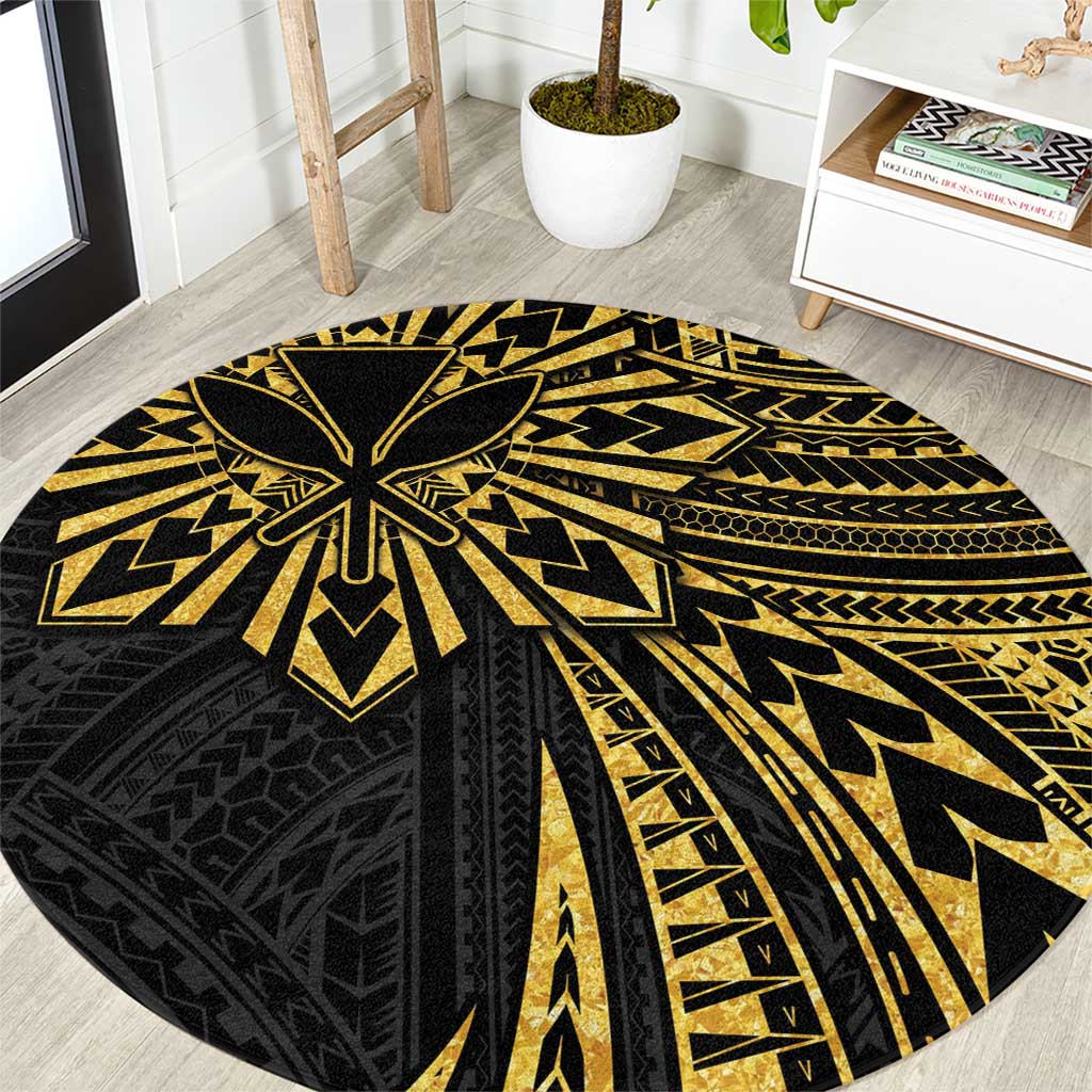 Hawaii And Philippines Round Carpet Kanaka Maoli With Tribal Sun Together Gold