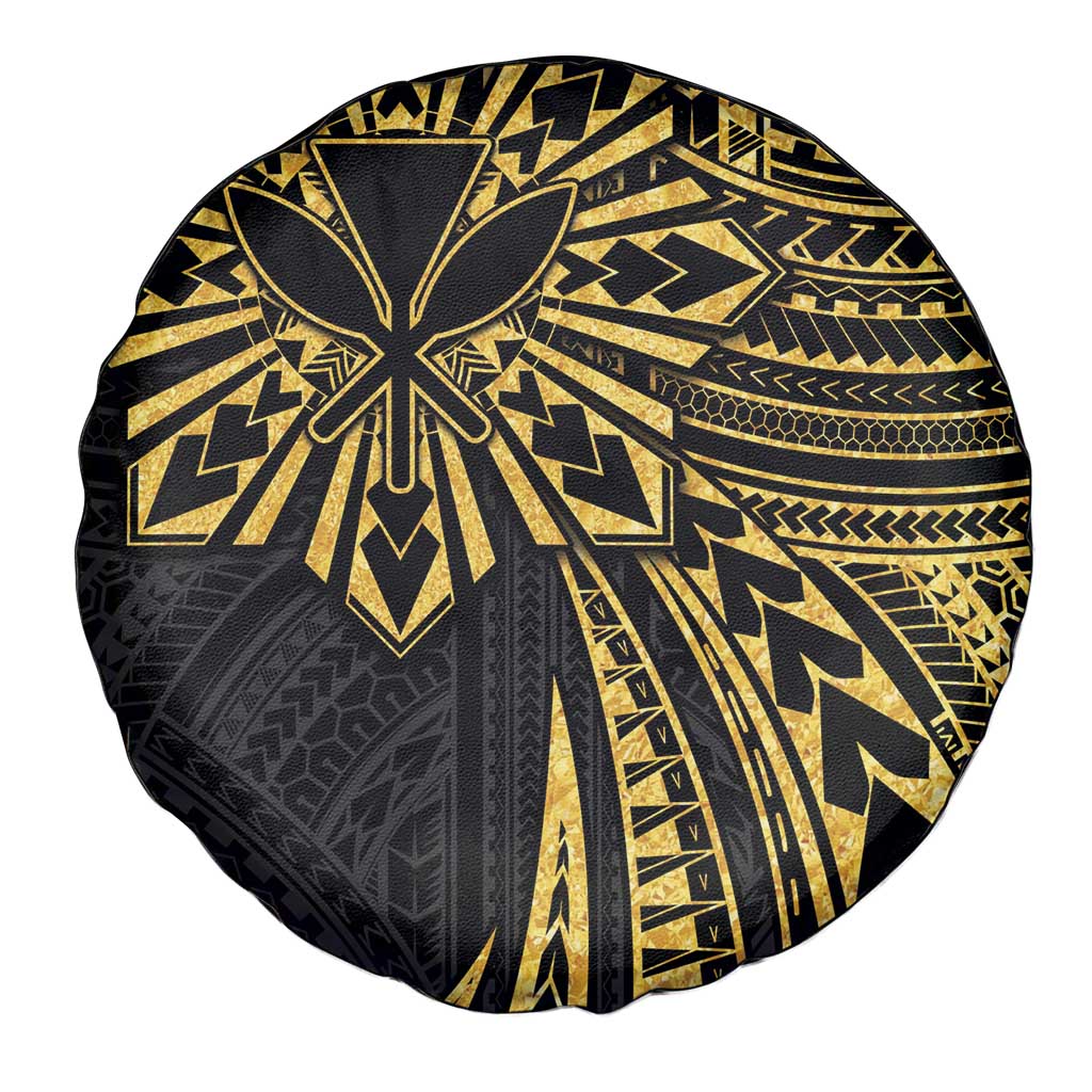 Hawaii And Philippines Spare Tire Cover Kanaka Maoli With Tribal Sun Together Gold