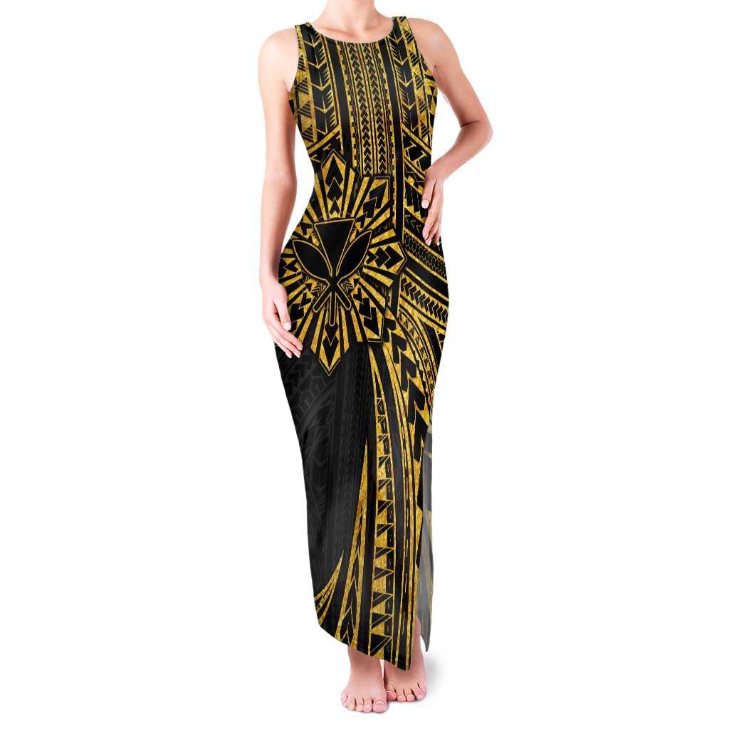 Hawaii And Philippines Tank Maxi Dress Kanaka Maoli With Tribal Sun Together Gold