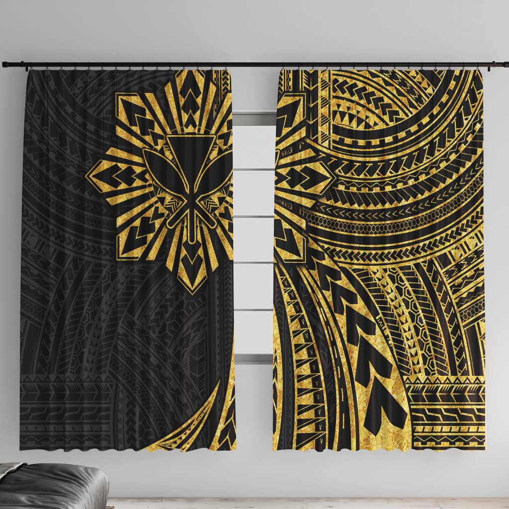 Hawaii And Philippines Window Curtain Kanaka Maoli With Tribal Sun Together Gold