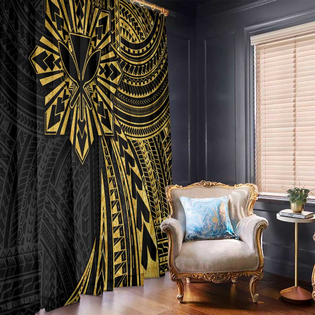 Hawaii And Philippines Window Curtain Kanaka Maoli With Tribal Sun Together Gold