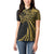 Hawaii And Philippines Women Polo Shirt Kanaka Maoli With Tribal Sun Together Gold