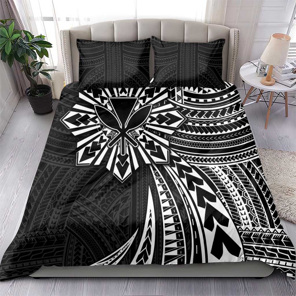 Hawaii And Philippines Bedding Set Kanaka Maoli With Tribal Sun Together Black