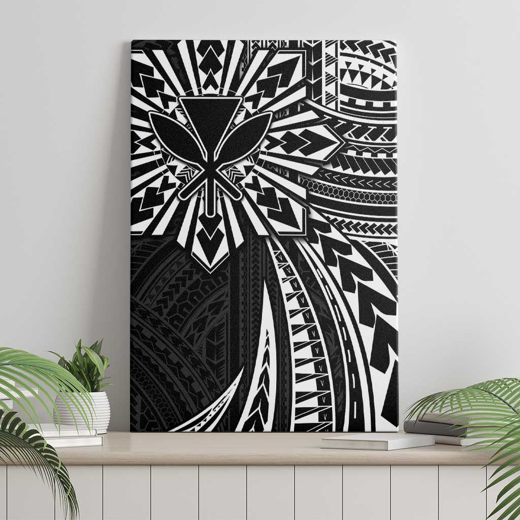 Hawaii And Philippines Canvas Wall Art Kanaka Maoli With Tribal Sun Together Black