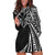 Hawaii And Philippines Hoodie Dress Kanaka Maoli With Tribal Sun Together Black