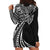 Hawaii And Philippines Hoodie Dress Kanaka Maoli With Tribal Sun Together Black