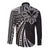 Hawaii And Philippines Long Sleeve Button Shirt Kanaka Maoli With Tribal Sun Together Black