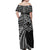 Hawaii And Philippines Off Shoulder Maxi Dress Kanaka Maoli With Tribal Sun Together Black