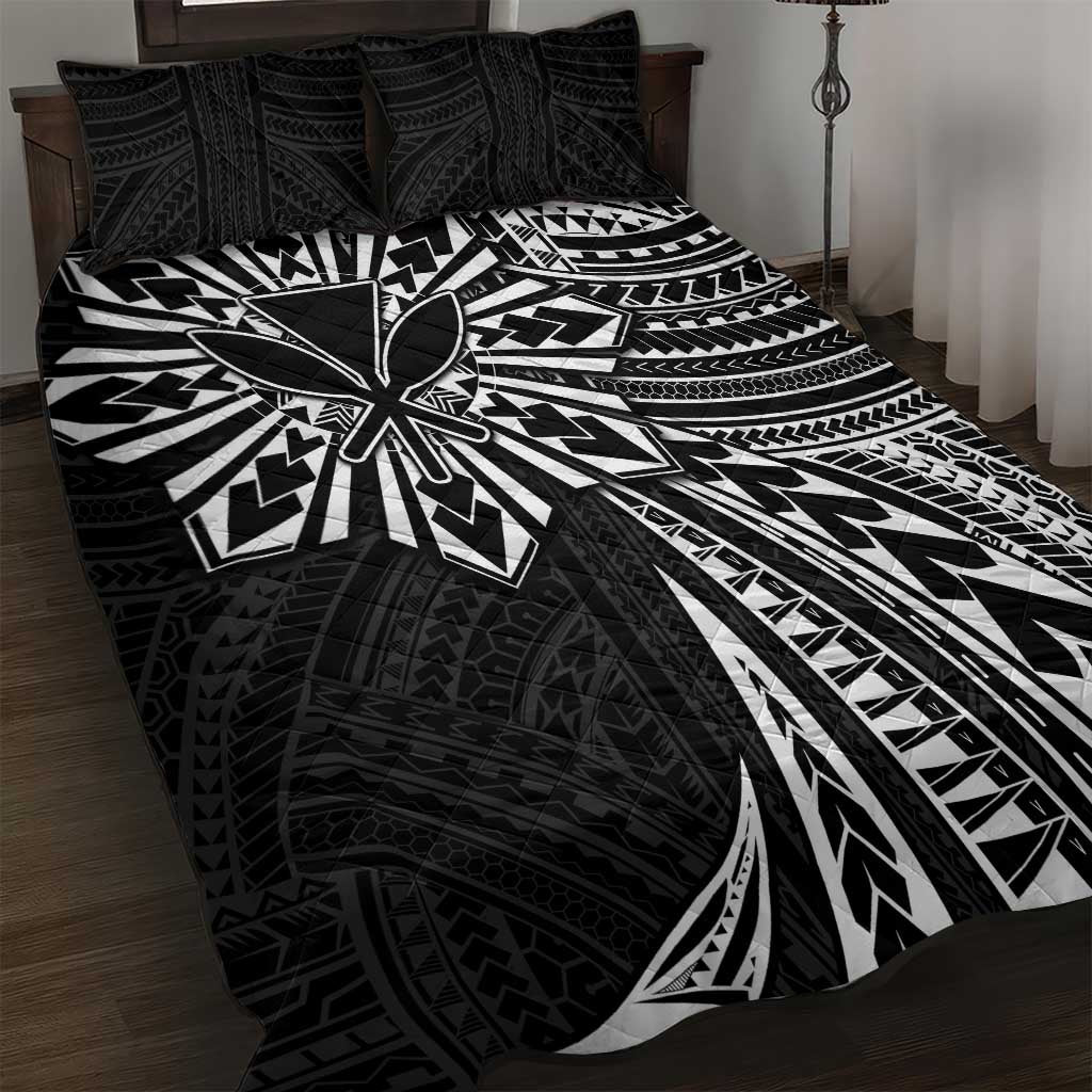 Hawaii And Philippines Quilt Bed Set Kanaka Maoli With Tribal Sun Together Black