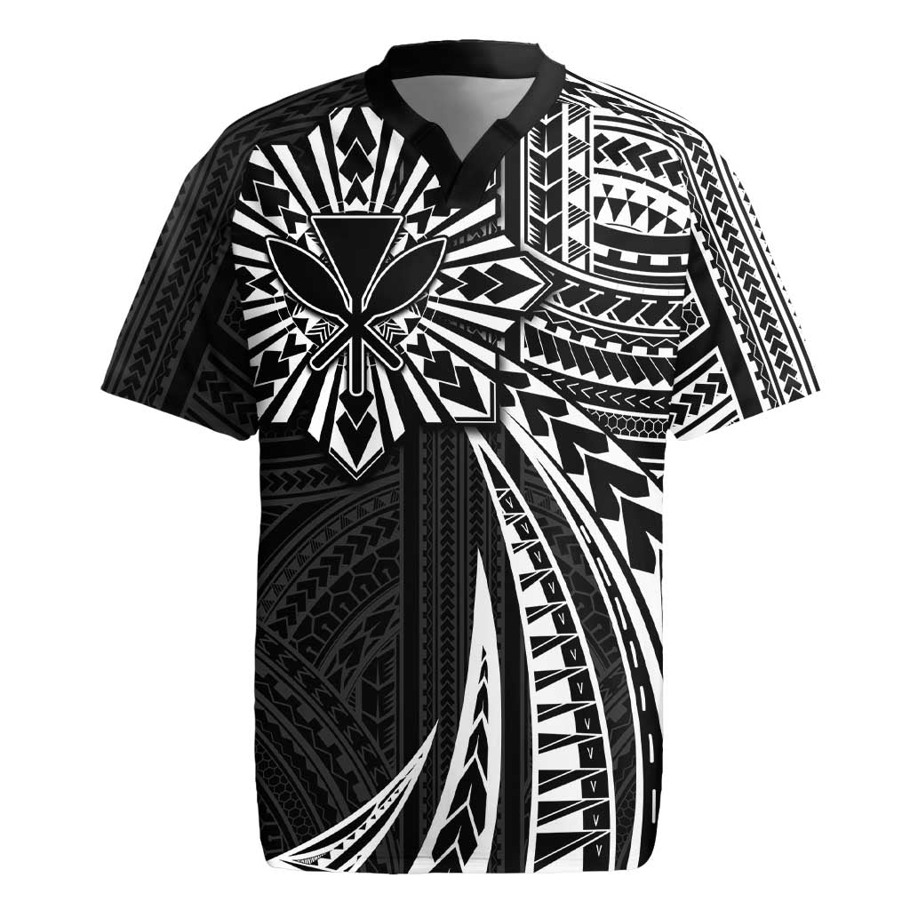 Hawaii And Philippines Rugby Jersey Kanaka Maoli With Tribal Sun Together Black