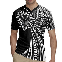 Hawaii And Philippines Rugby Jersey Kanaka Maoli With Tribal Sun Together Black