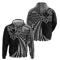 Hawaii And Philippines Zip Hoodie Kanaka Maoli With Tribal Sun Together Black