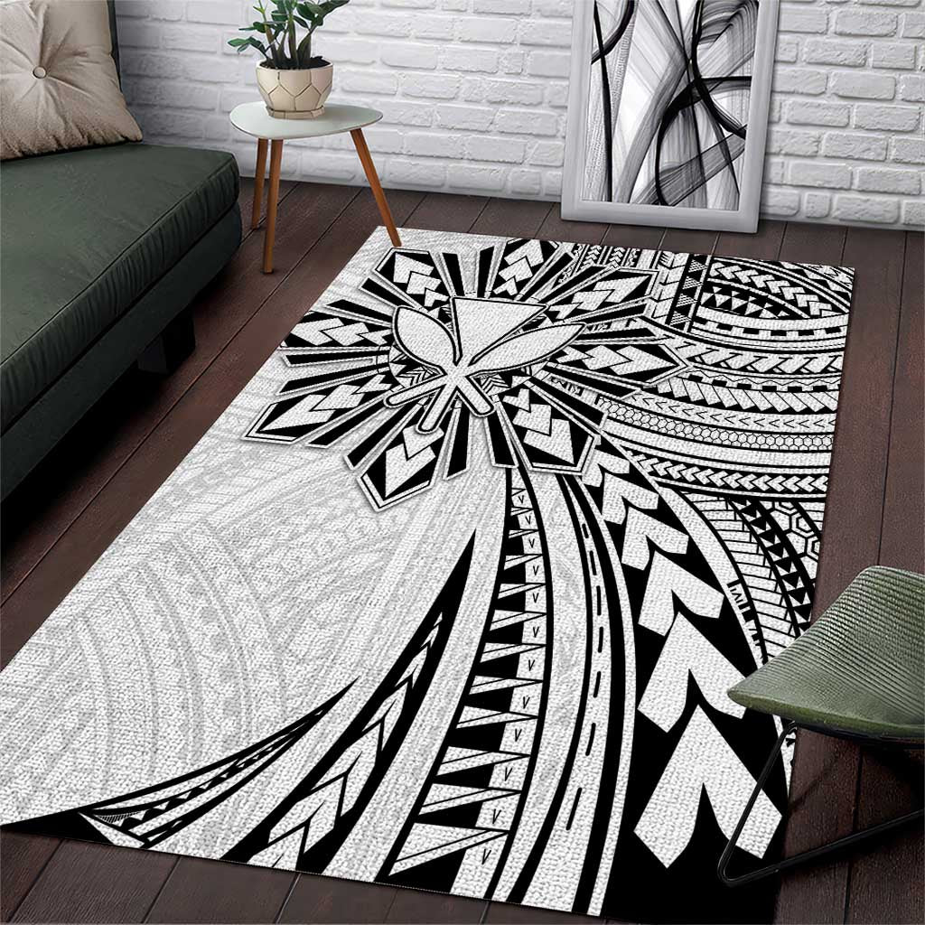 Hawaii And Philippines Area Rug Kanaka Maoli With Tribal Sun Together White