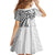 Hawaii And Philippines Kid Short Sleeve Dress Kanaka Maoli With Tribal Sun Together White