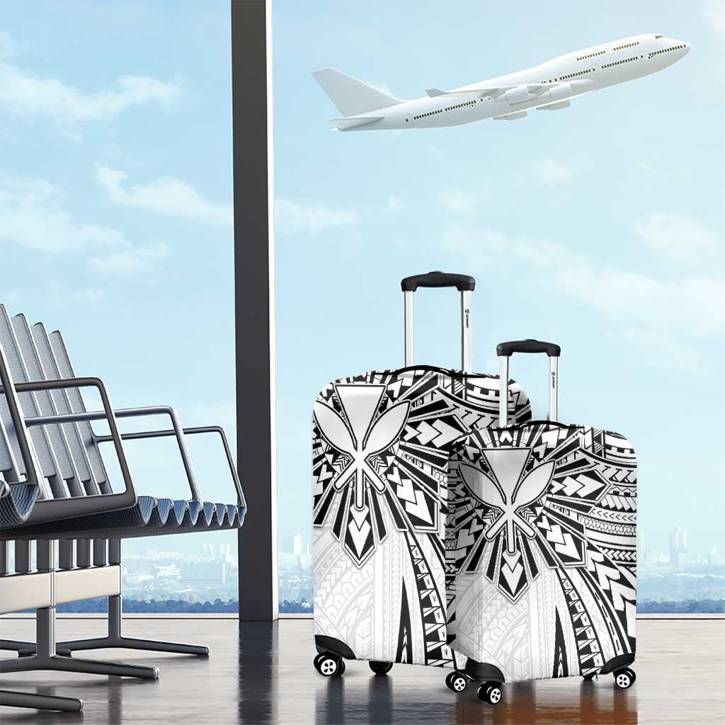 Hawaii And Philippines Luggage Cover Kanaka Maoli With Tribal Sun Together White