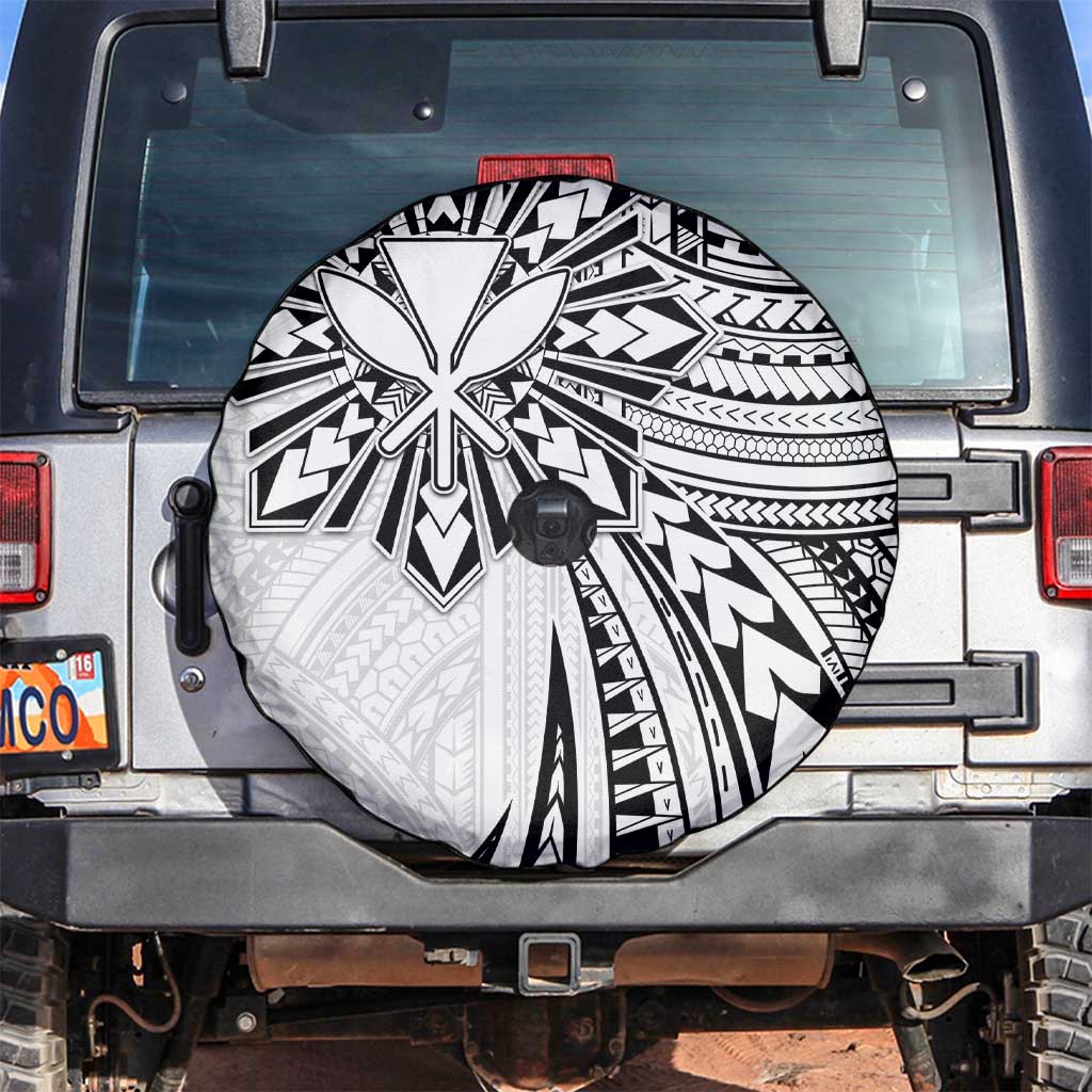 Hawaii And Philippines Spare Tire Cover Kanaka Maoli With Tribal Sun Together White