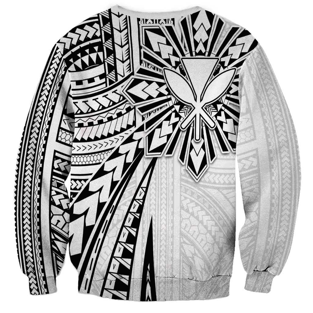 Hawaii And Philippines Sweatshirt Kanaka Maoli With Tribal Sun Together White