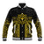 Hawaii And Philippines Together Baseball Jacket Polynesian Pattern With Filipino Barong Gold