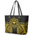 Hawaii And Philippines Together Leather Tote Bag Polynesian Pattern With Filipino Barong Gold