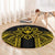 Hawaii And Philippines Together Round Carpet Polynesian Pattern With Filipino Barong Gold