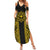 Hawaii And Philippines Together Summer Maxi Dress Polynesian Pattern With Filipino Barong Gold