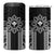 Hawaii And Philippines Together 4 in 1 Can Cooler Tumbler Polynesian Pattern With Filipino Barong Black