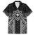 Hawaii And Philippines Together Family Matching Off The Shoulder Long Sleeve Dress and Hawaiian Shirt Polynesian Pattern With Filipino Barong Black