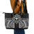 Hawaii And Philippines Together Leather Tote Bag Polynesian Pattern With Filipino Barong Black