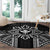 Hawaii And Philippines Together Round Carpet Polynesian Pattern With Filipino Barong Black