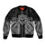 Hawaii And Philippines Together Sleeve Zip Bomber Jacket Polynesian Pattern With Filipino Barong Black