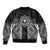 Hawaii And Philippines Together Sleeve Zip Bomber Jacket Polynesian Pattern With Filipino Barong Black