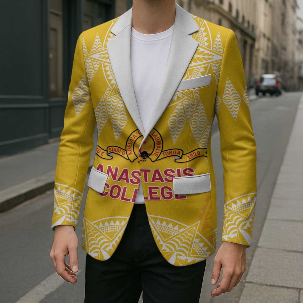 Personalised Anastasis College Blazer Tonga Ngatu Pattern - Polynesian Pride