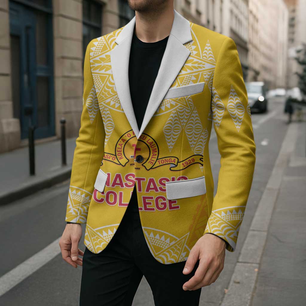 Personalised Anastasis College Blazer Tonga Ngatu Pattern - Polynesian Pride