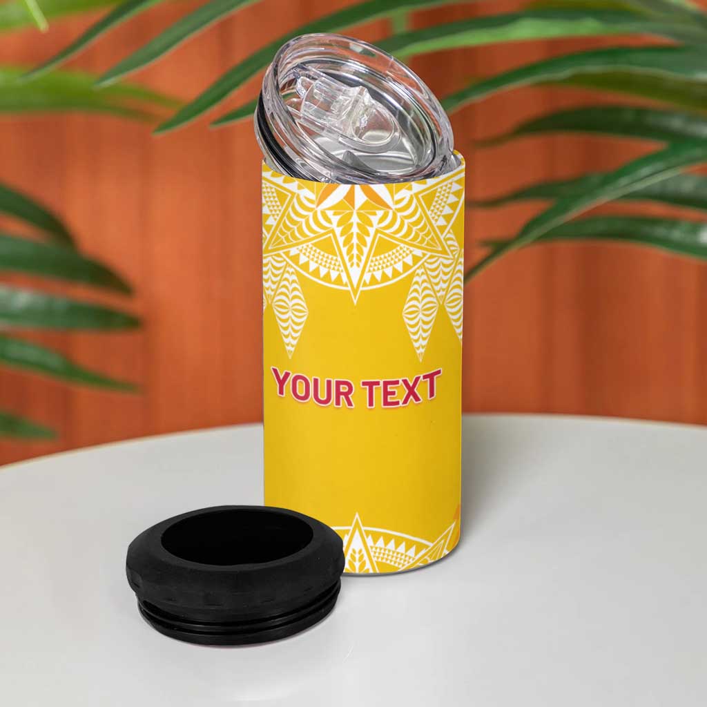 Personalised Anastasis College 4 in 1 Can Cooler Tumbler Tonga Ngatu Pattern - Polynesian Pride