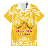 Personalised Anastasis College Family Matching Off Shoulder Short Dress and Hawaiian Shirt Tonga Ngatu Pattern - Polynesian Pride